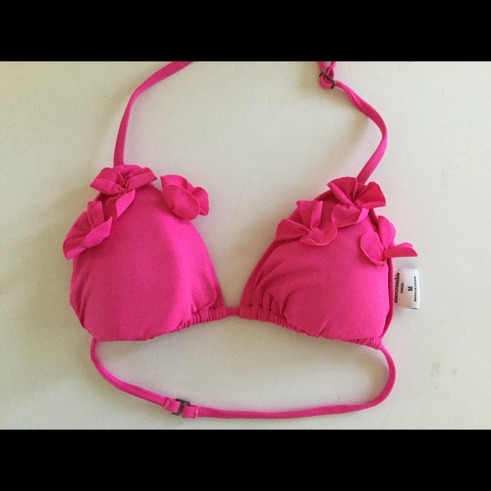 Hot pink floral string bikini top Abercrombie Kids